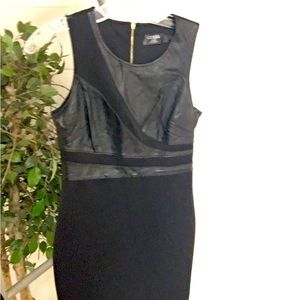 Guess Black dress. FAUX leather top. Size 4